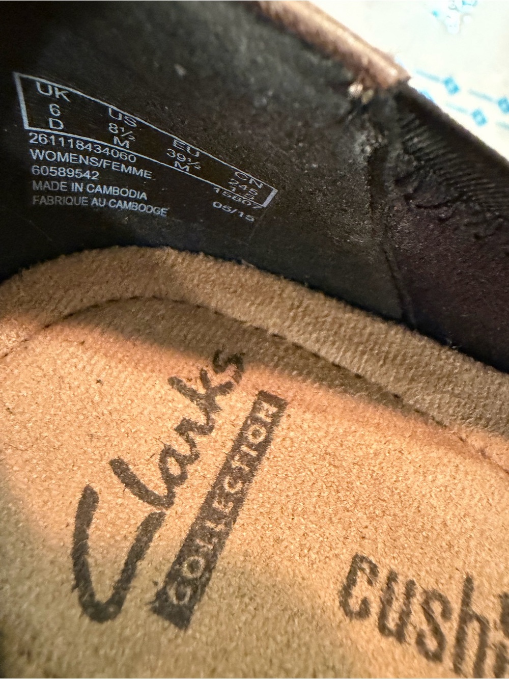 Clarks Bronze Metallic Slip-On Ballet Flats with Bow Trim, 8 1/2M - Picture 2 of 4